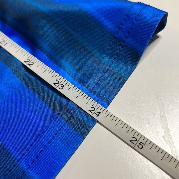 LOVEU. DEAR black and blue mini dress/tunic bare shoulders high neckline size XL - Picture 11 of 11